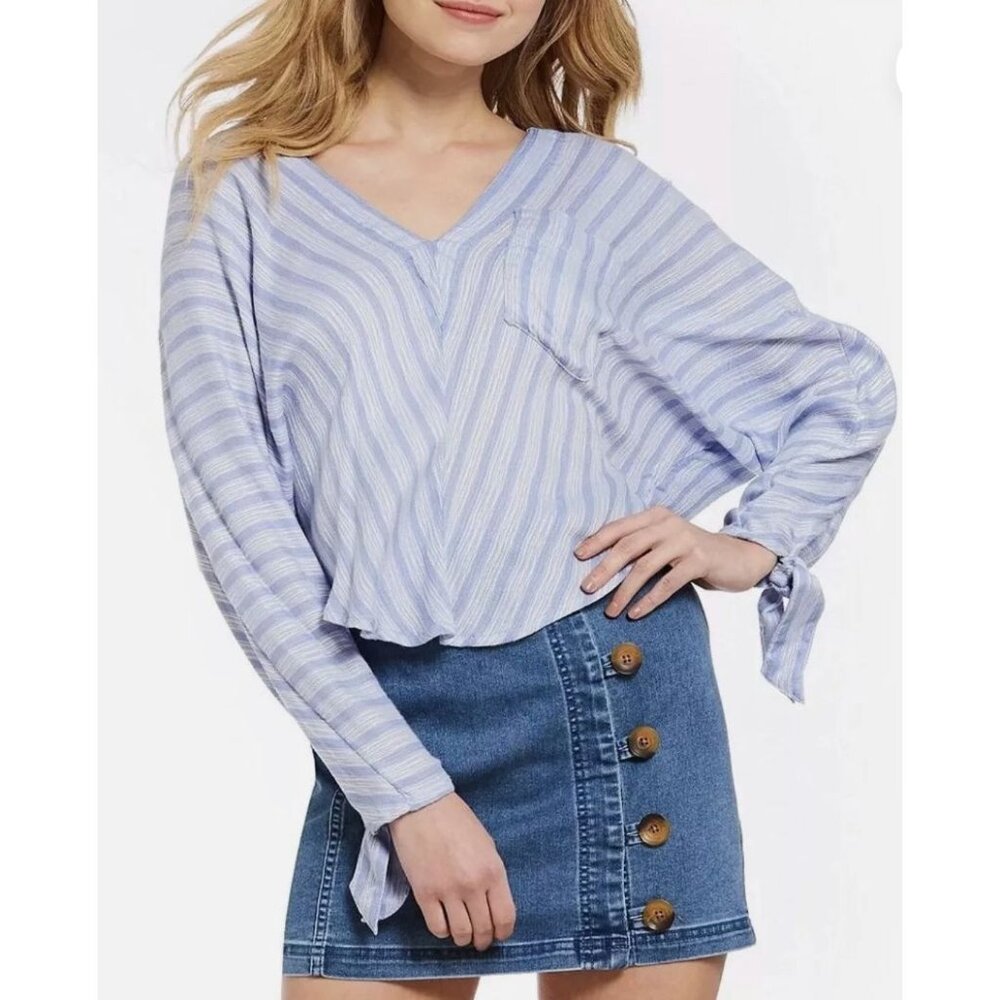 Free People Women Top Sz M Morning Striped Top Dolman Long Slv Beach Boho Hippie